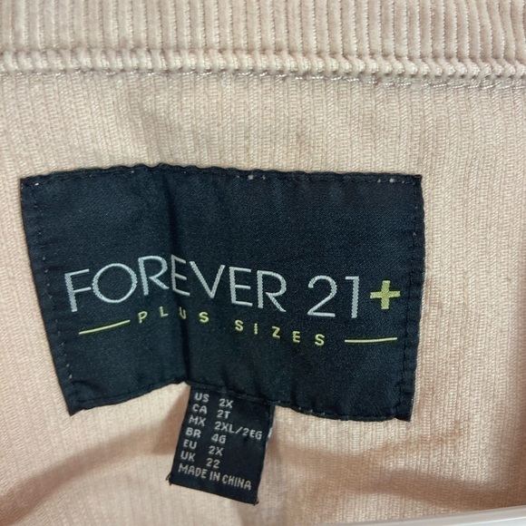 Forever 21+ plus size light tan corduroy jacket 2X - Picture 3 of 10